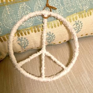 Fuzzy/Cozy Boho Hanging Peace Sign